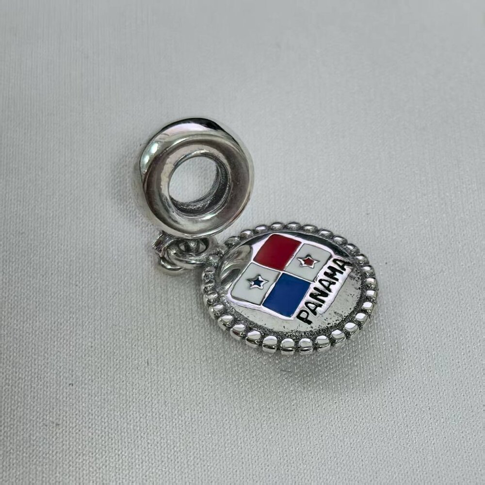 Pandora Panama Flag Exclusive Charm Pendant, S925 Silver Jewelry - Picture 3 of 4